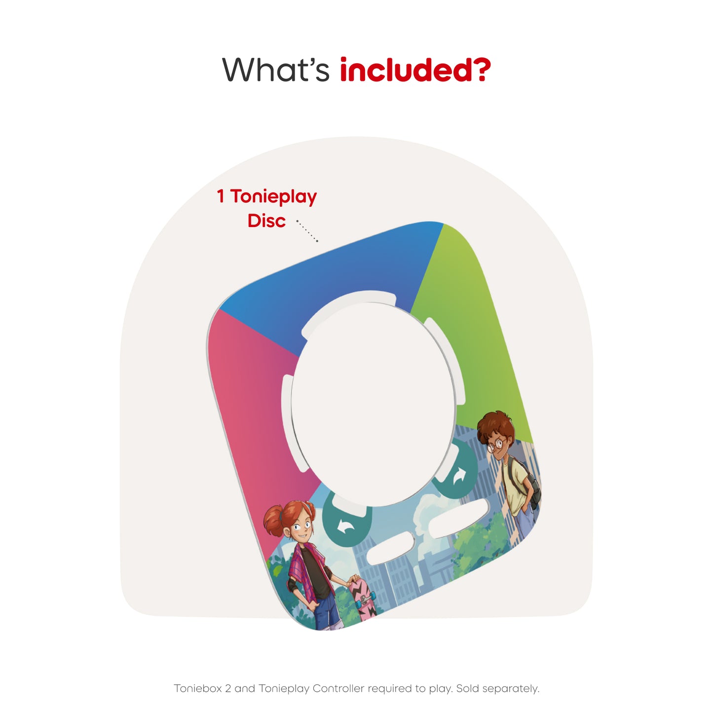 Toneplay Disc packaging with colorful design and text on a white background
