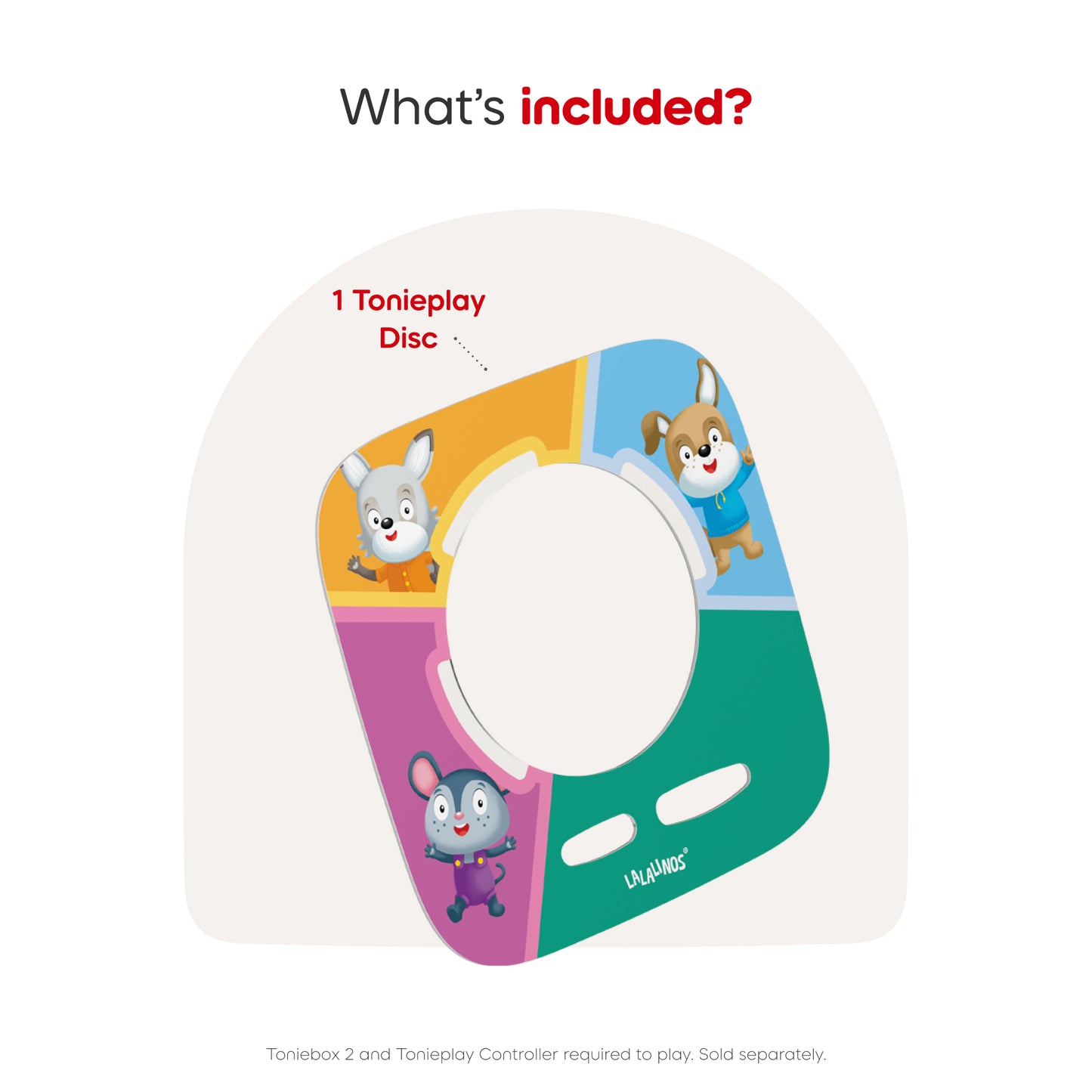 Toneplay disc packaging with cartoon characters on a white background