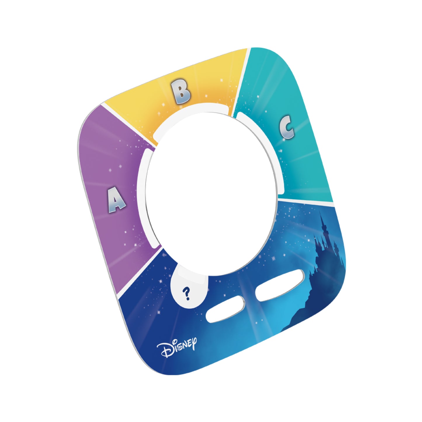 Colorful children's potty seat with Disney branding on a white background