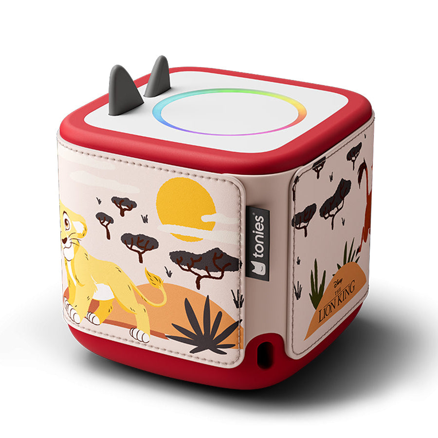 Children's toy drum with colorful design on a white background