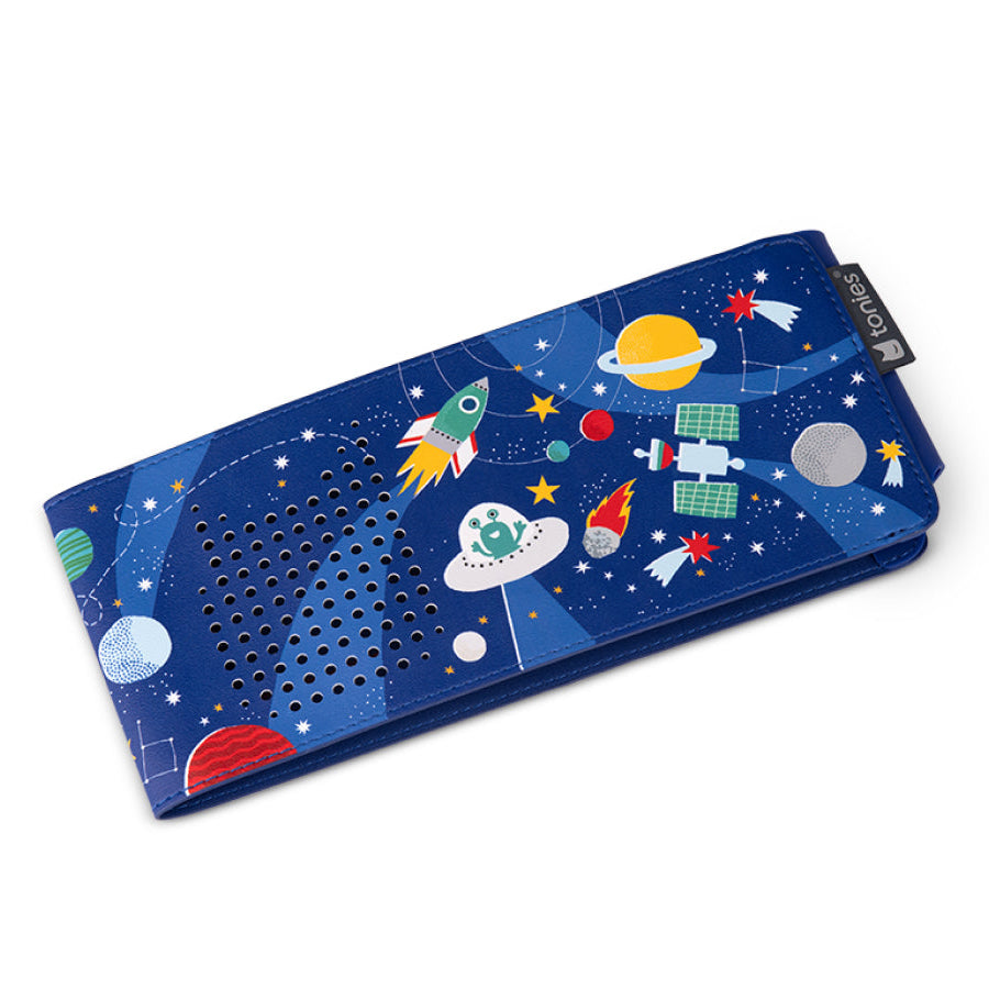 Children's space-themed mat with colorful illustrations on a white background