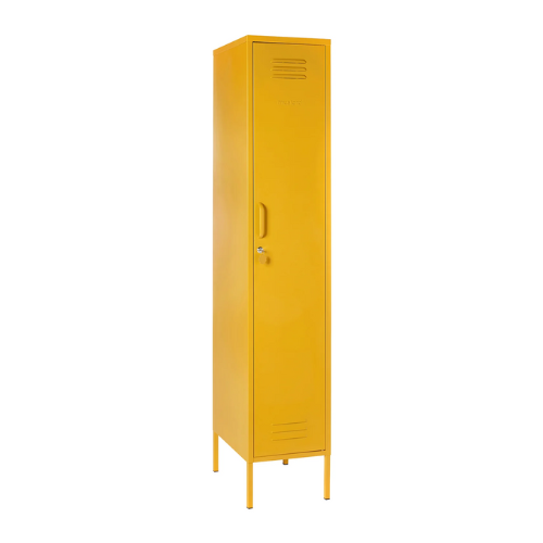 Yellow locker on a white background