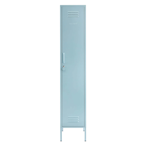 Light blue locker on a white background