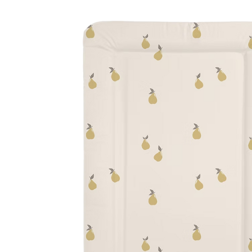 Fitted sheet with pear pattern on a white background