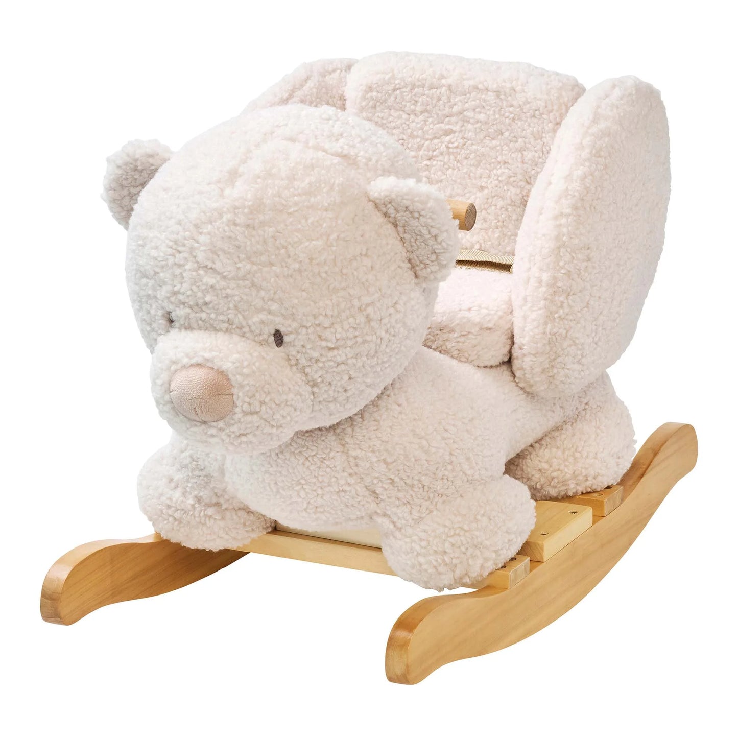 Plush elephant rocking chair on a white background