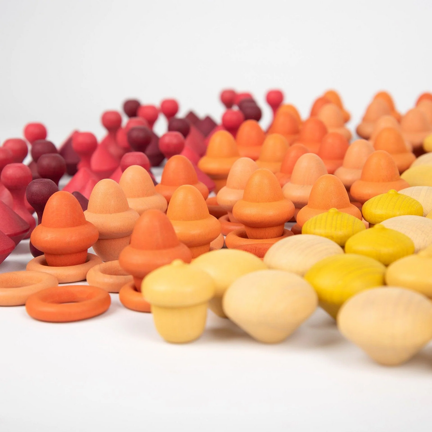Colourful wooden parts