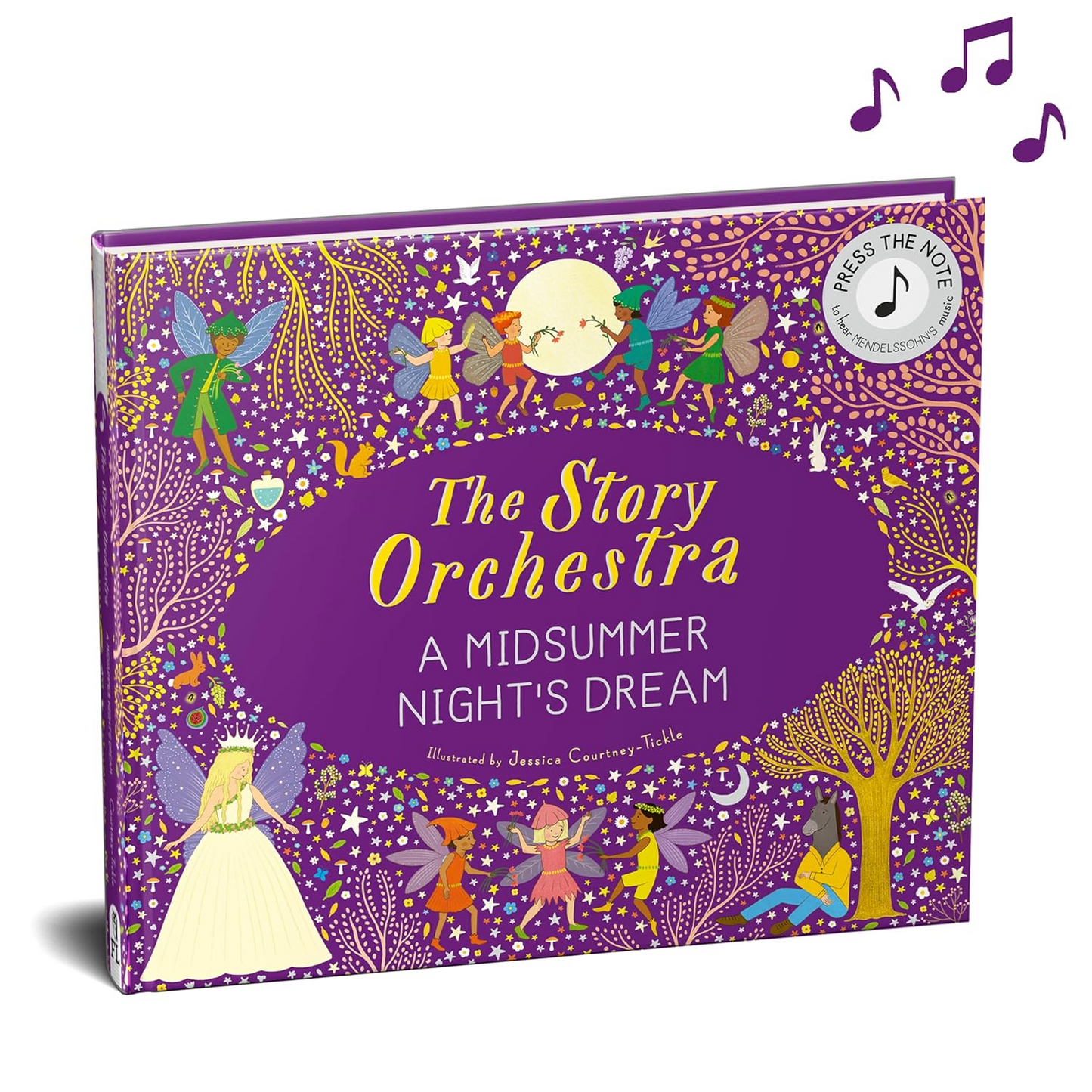 Book cover with a purple background The story orchestra A midsummer nights dream