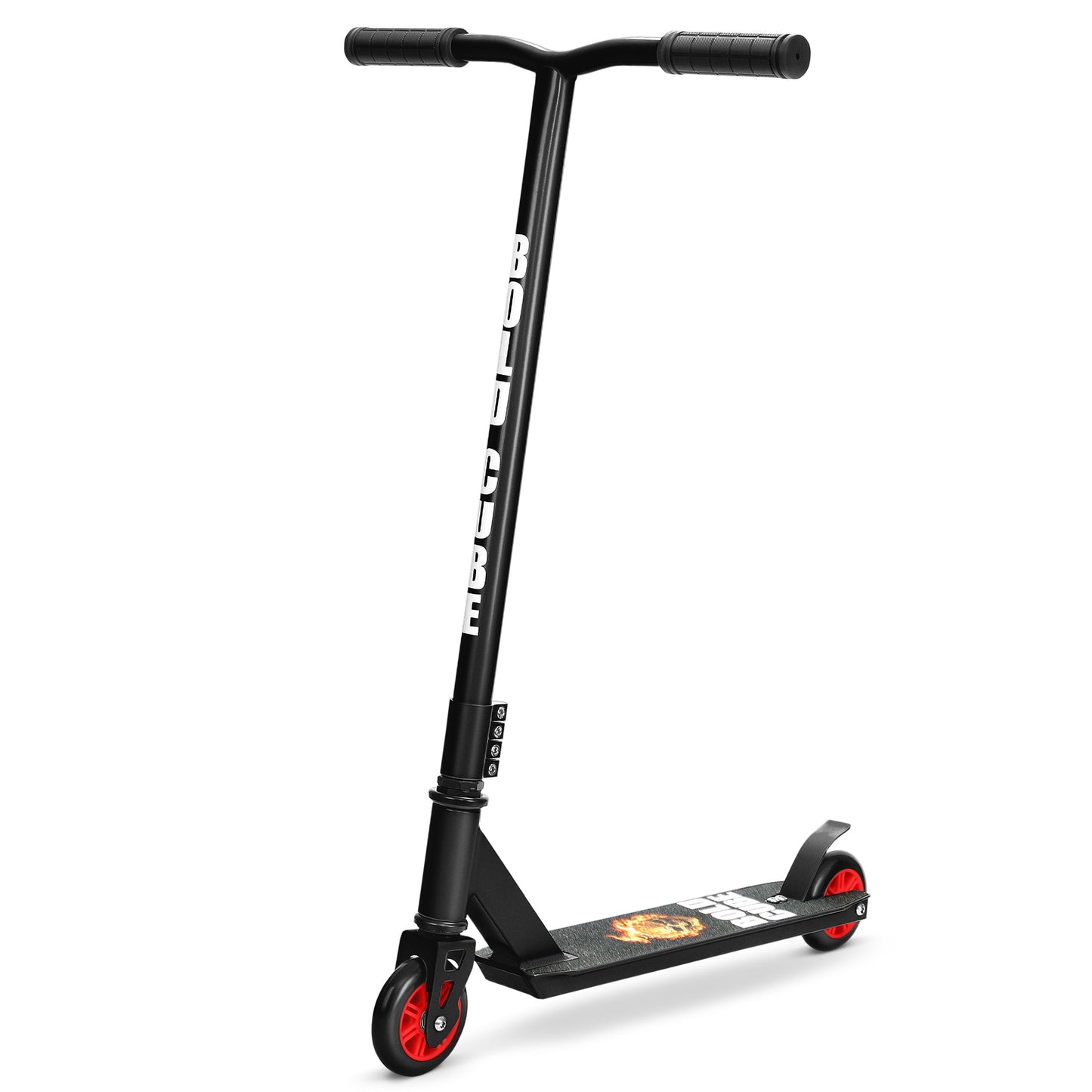 Black scooter on white background