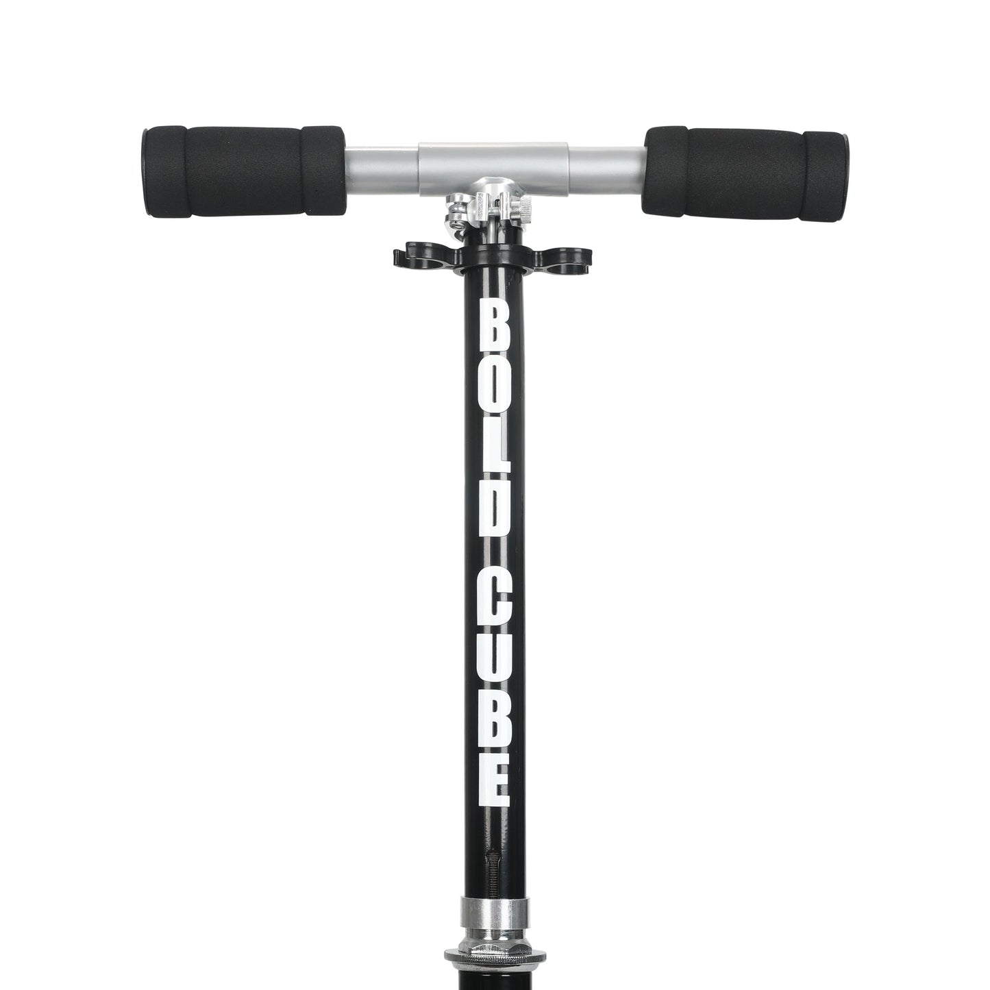 Black and silver scooter with 'Bobike' branding on a white background