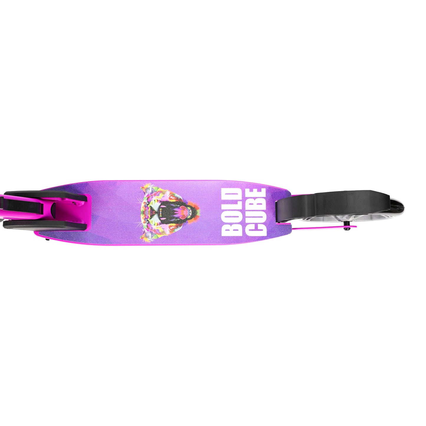 Purple longboard with a graphic design on a white background