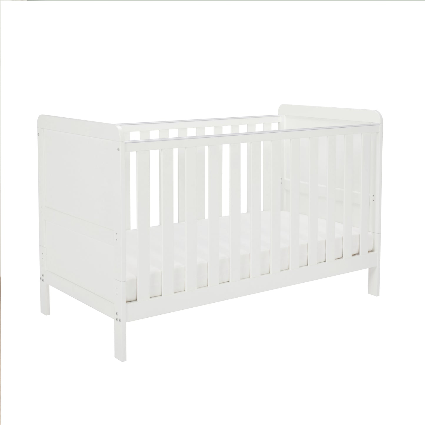White cot on a white background