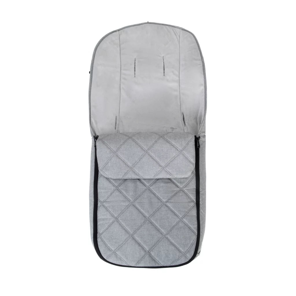 Gray quilted car seat cover on a white background