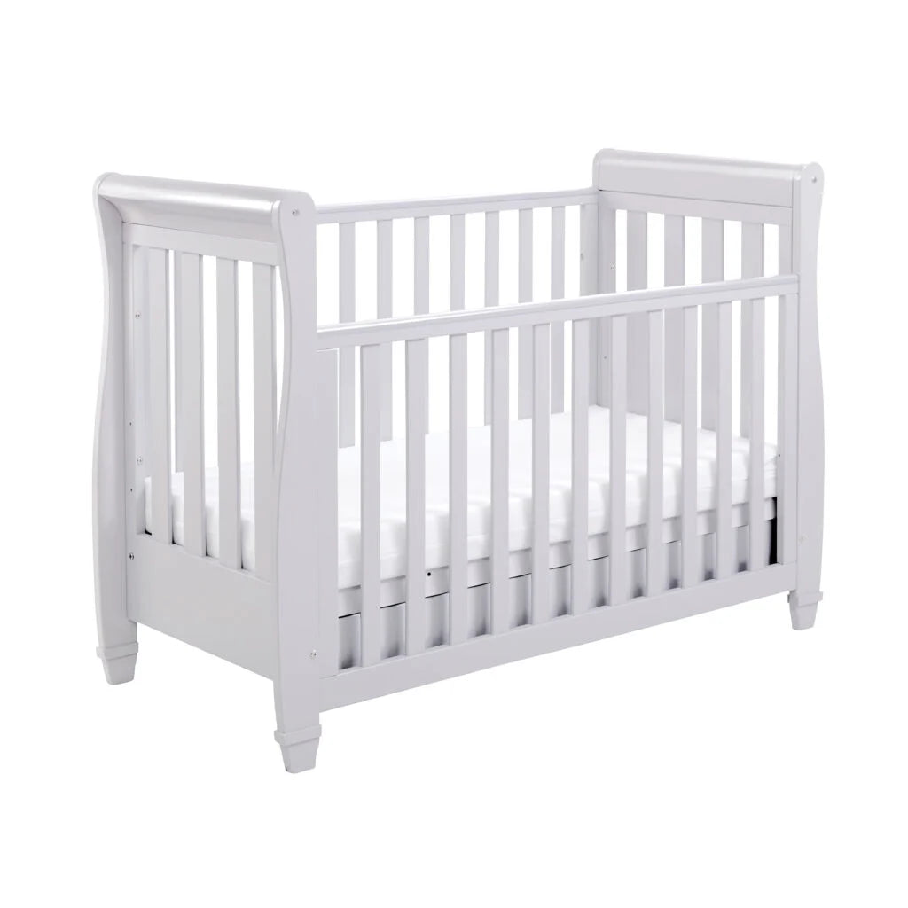 White crib on a white background