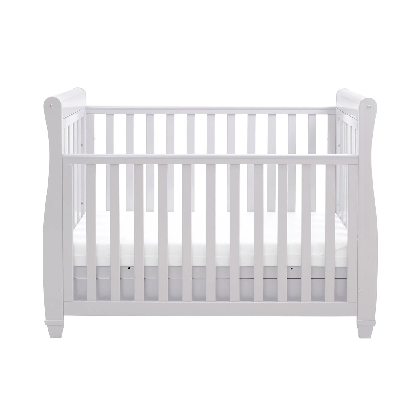 White crib on a white background