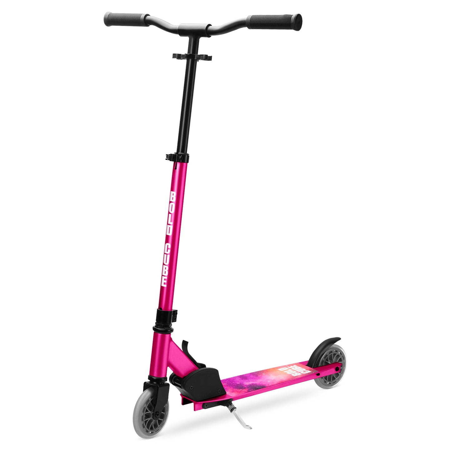 Pink scooter with gradient design on a white background