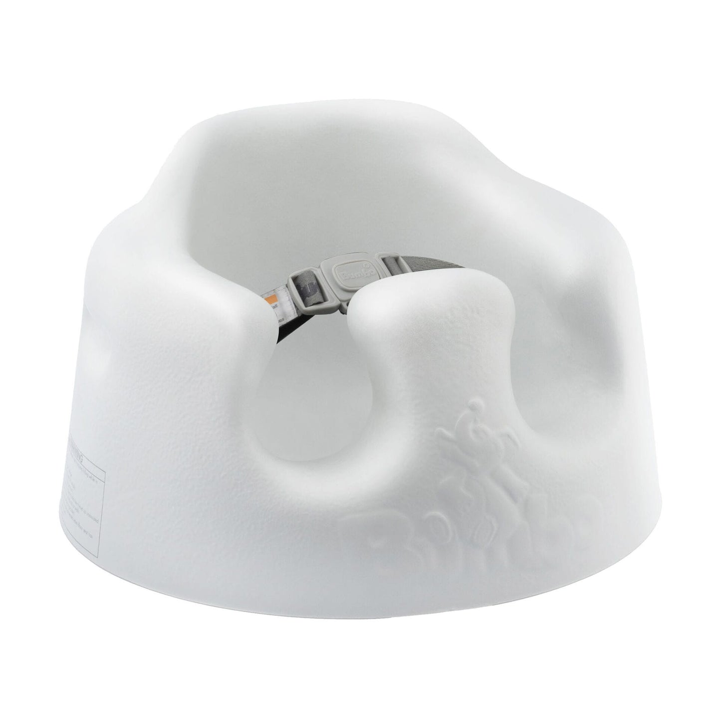 White baby seat with a strap on a white background