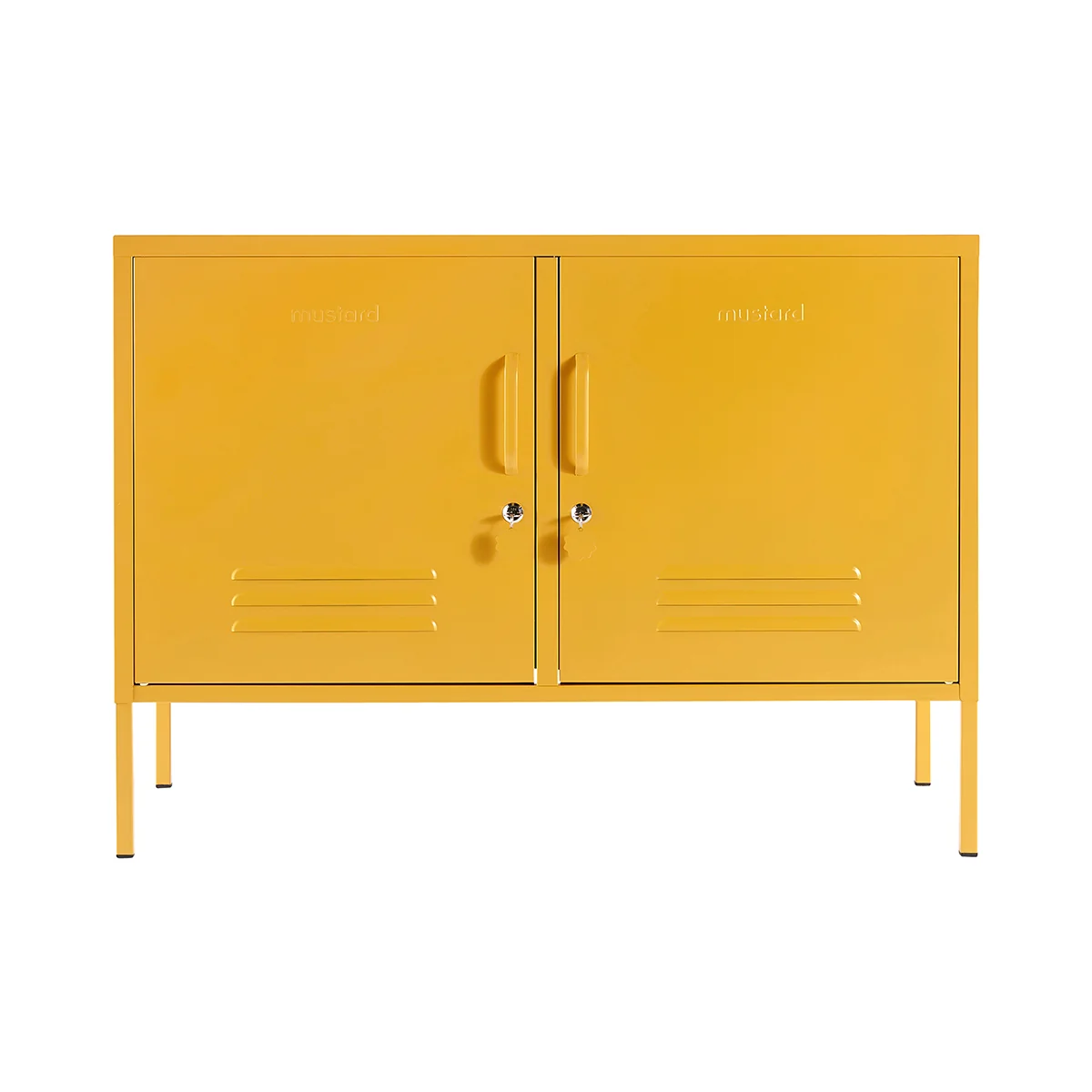 Mustard yellow locker on white background