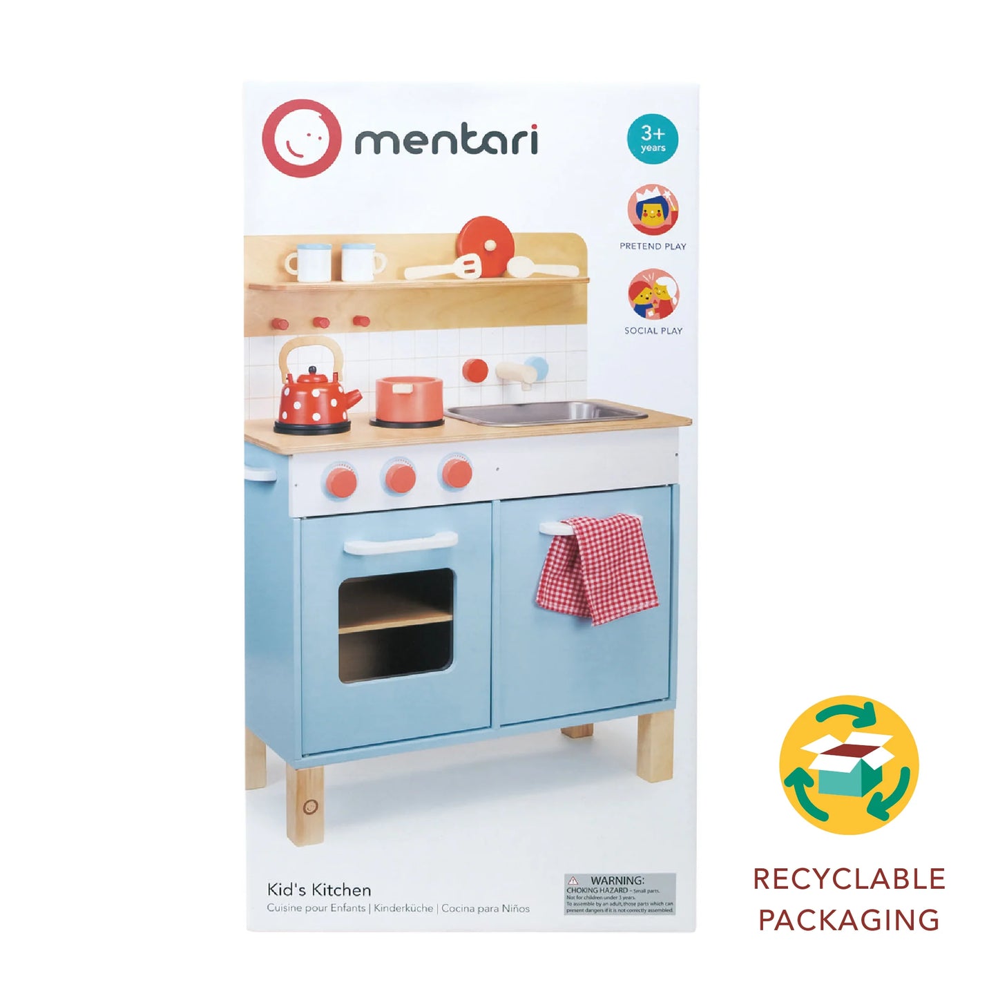 Mentari children's kitchen set packaging on a white background
