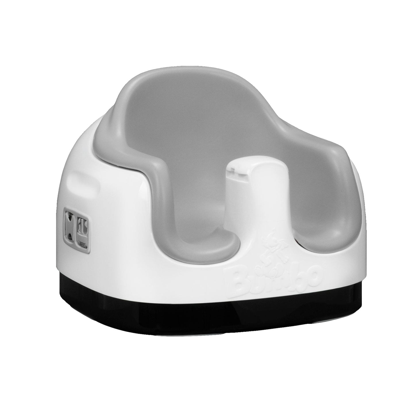 White and gray children's potty seat on a white background