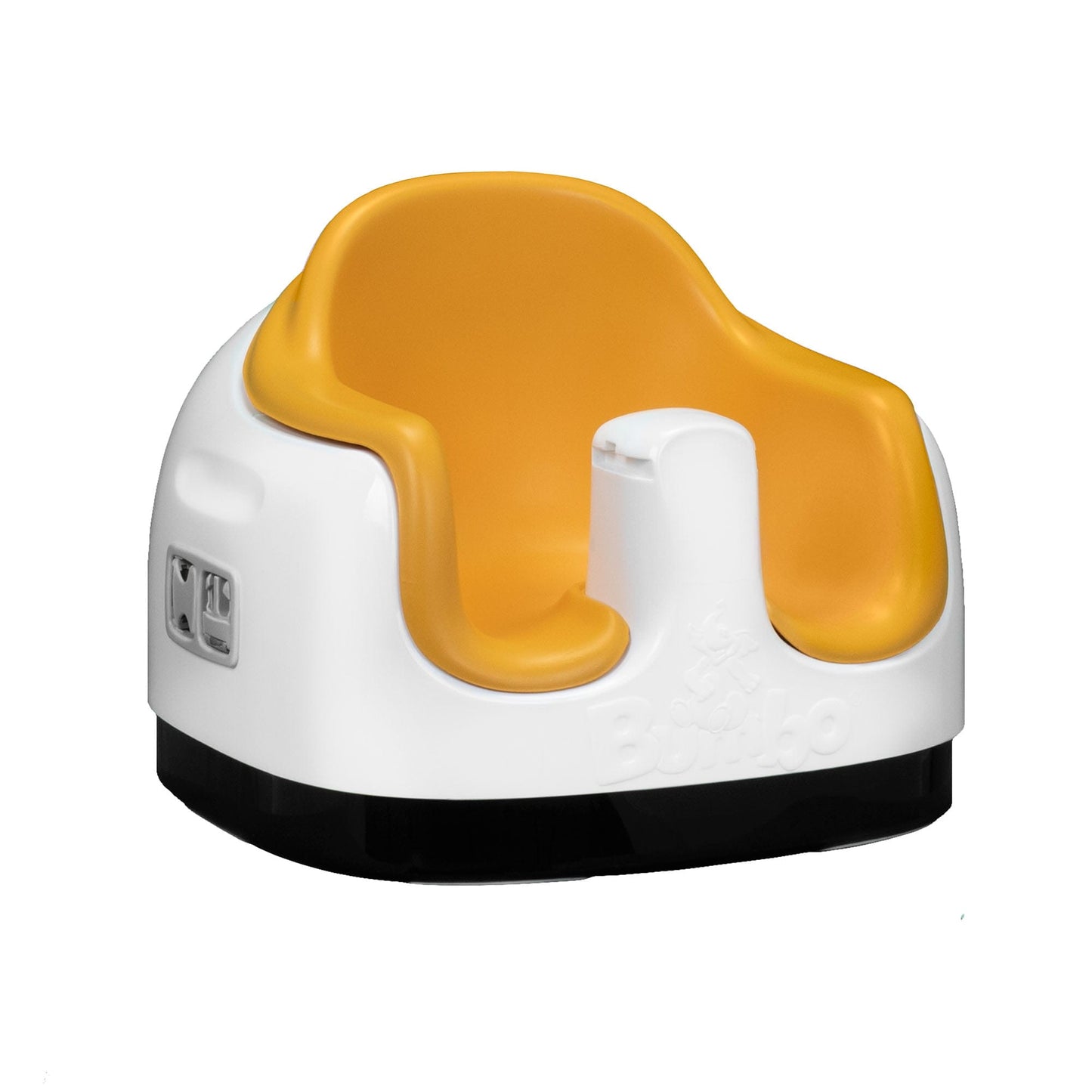 Orange and white baby seat on a white background