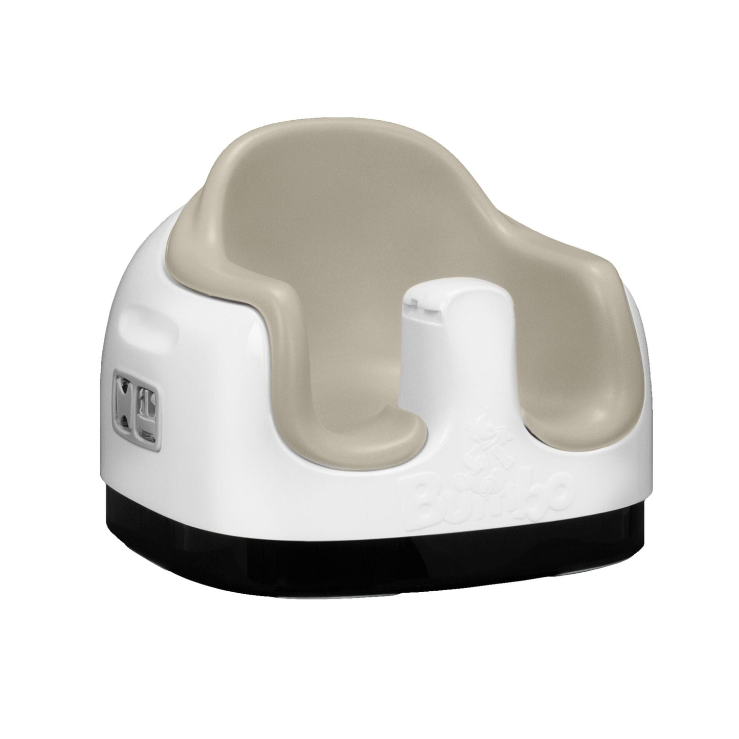 White and beige baby potty chair on a white background