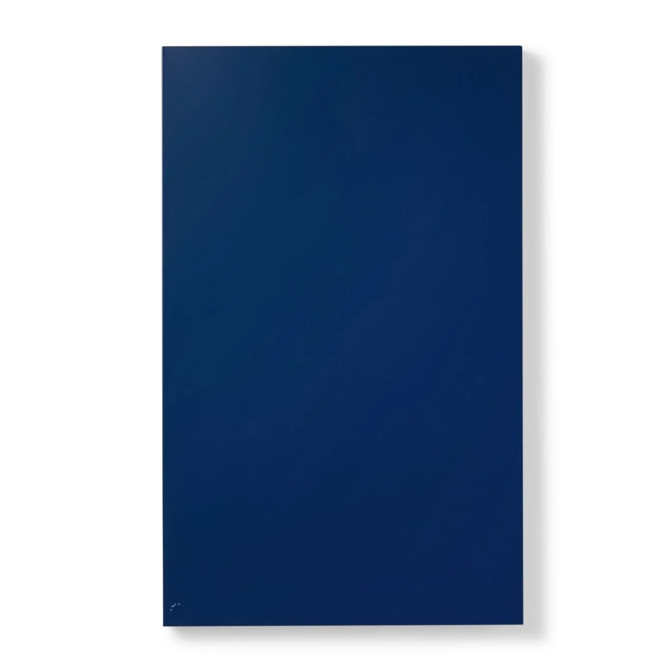 Navy blue rectangular object on a white background
