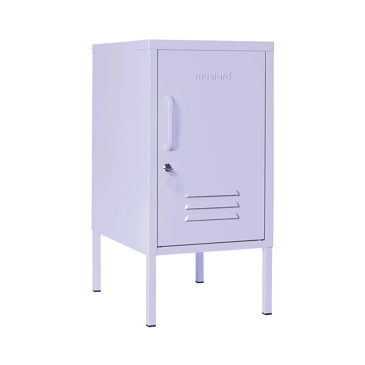 Small purple locker on a white background