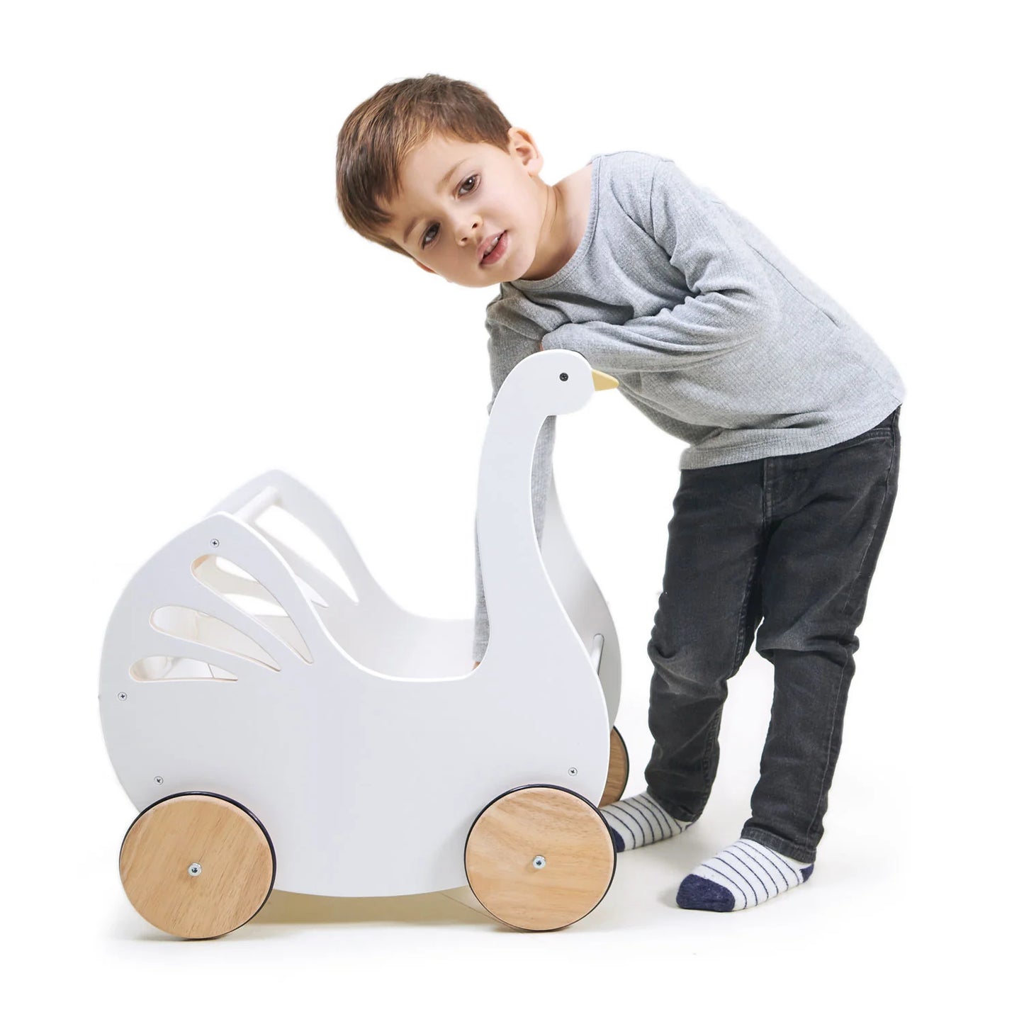 Swan doll pram with child