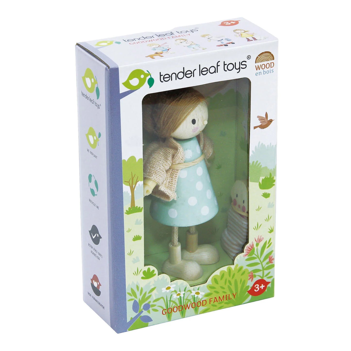 Tender Leaf Toys doll in packaging with a white background
