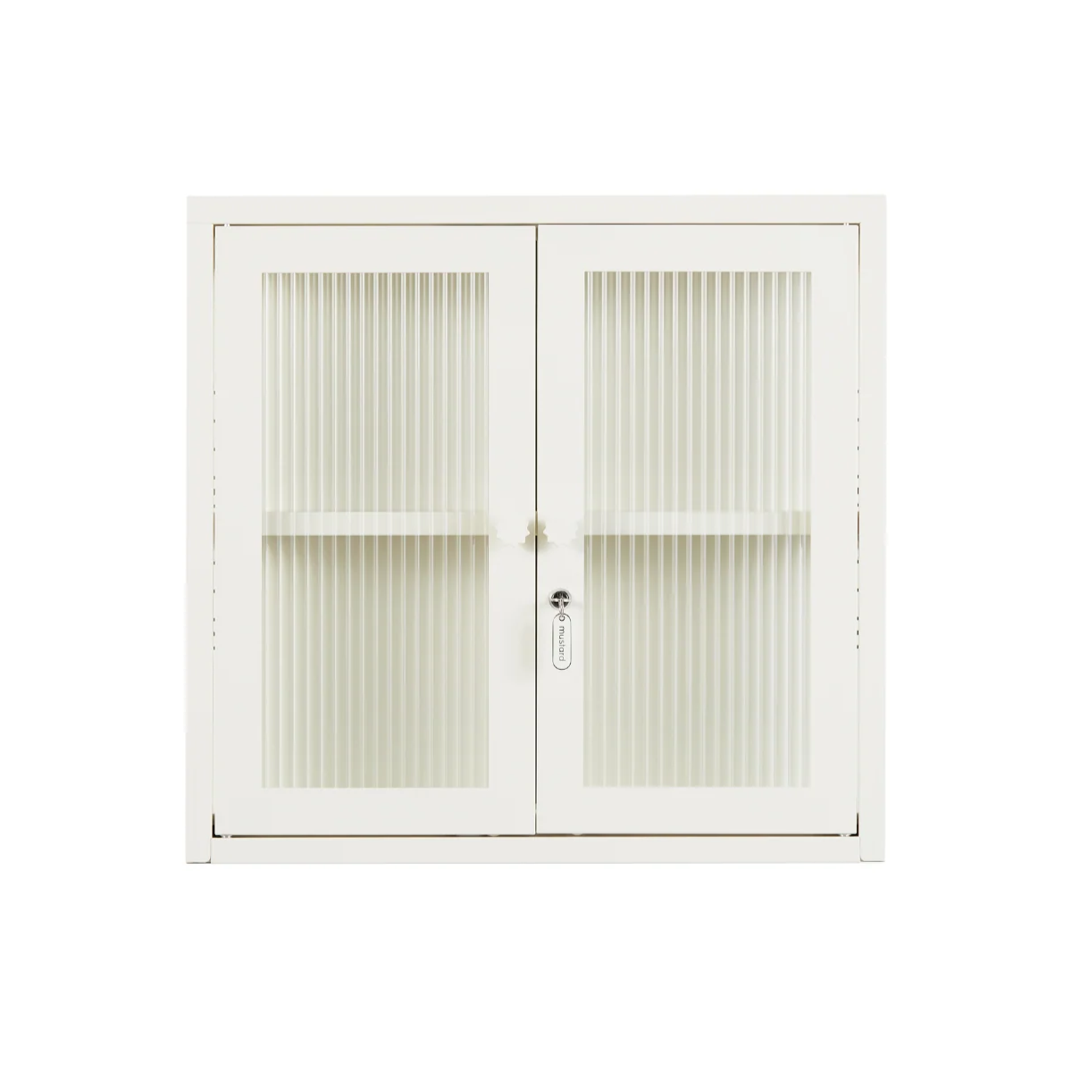 White chalk cabinet with glass