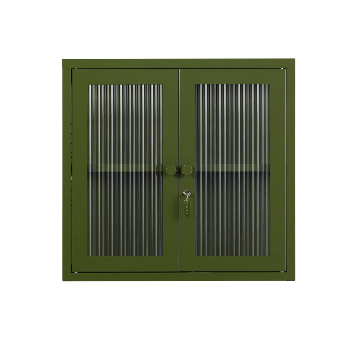 Olive green cabinet on white background