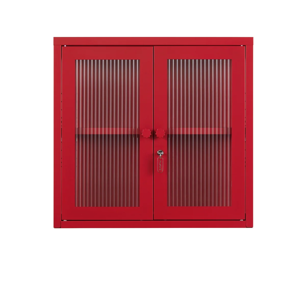 Poppy red cabinet on white background