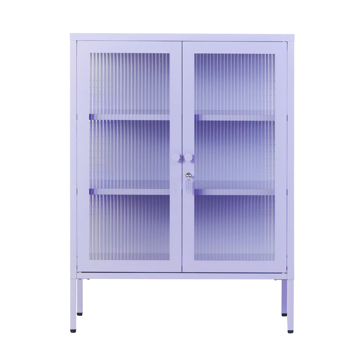 Lilac cabinet with glass panels