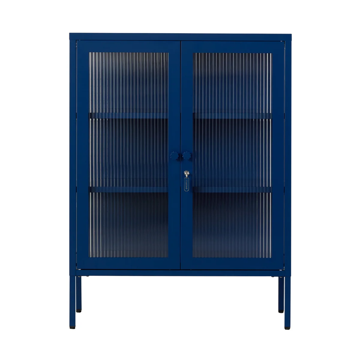 Blue navy glass cabinet on a white background