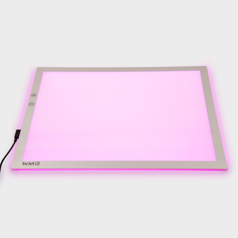 Light panel glowing pink