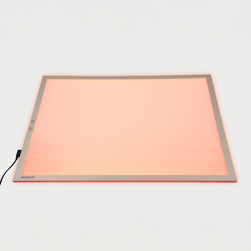 Light up panel with orange light