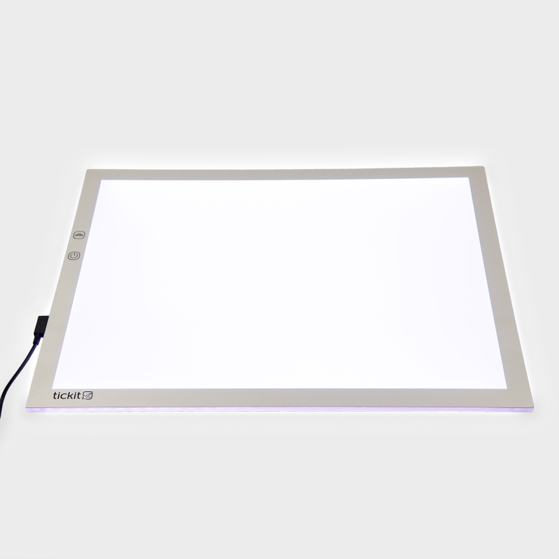 Light panel with 'tickit' branding on a white background