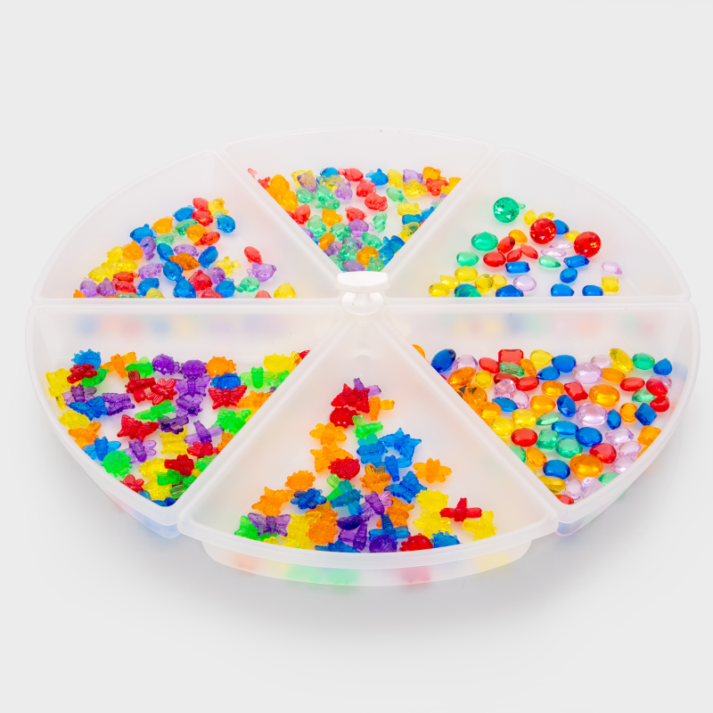 Insert for sensory mood table with loose parts.