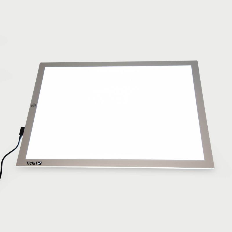Light panel with a white screen on a white background