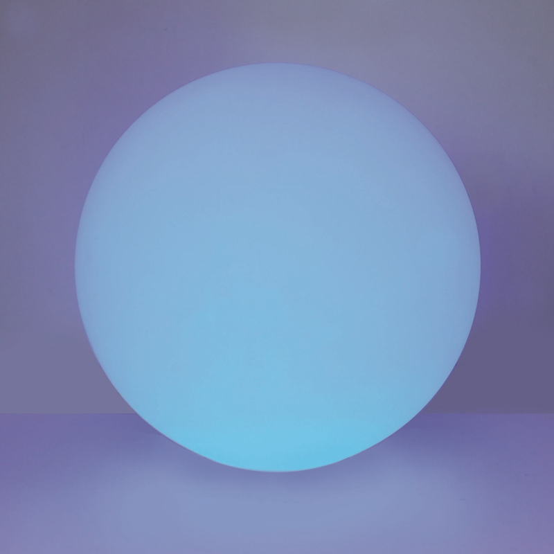 Blue glowing sphere sensory light on a purple gradient background
