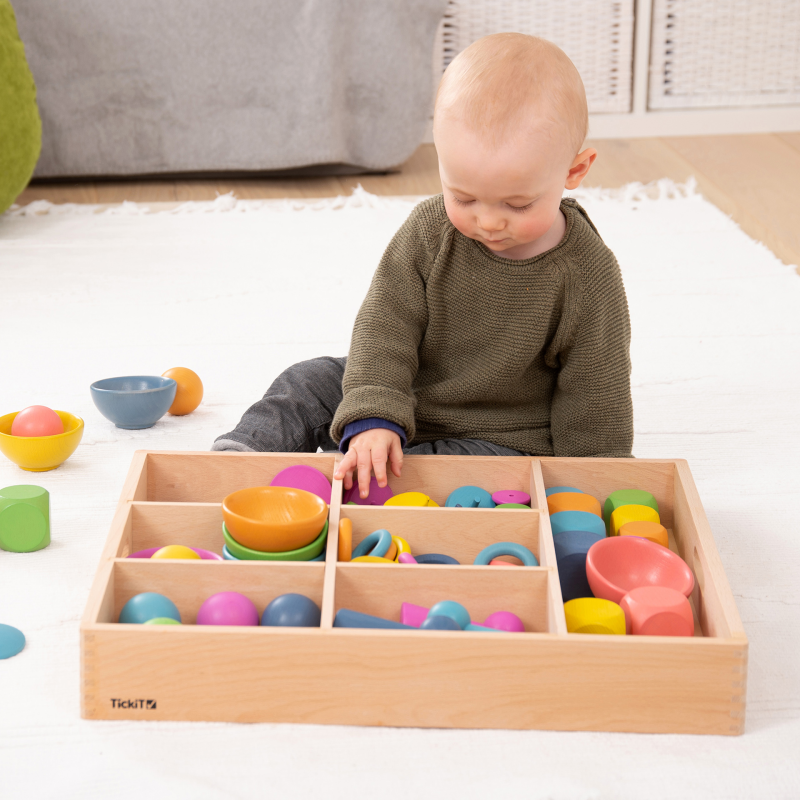 Rainbow Wooden Super Set & Wooden 7-Way Sorting Tray