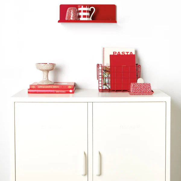 Poppy red shelf