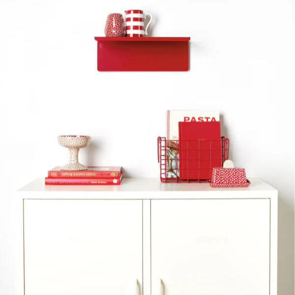 Poppy red shelf