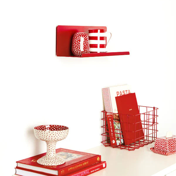 Poppy red shelf