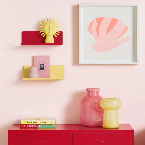Poppy red shelf