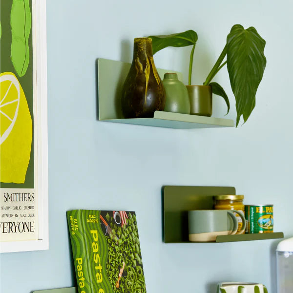 Sage green shelf