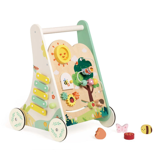 Forest themed wooden baby walker