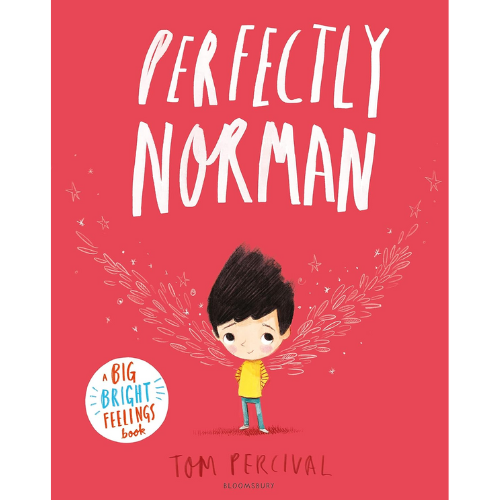 Book cover red background with words - Perfectly Norman
