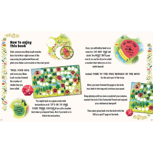 Instructions for a children's book with colorful illustrations and text on a white background