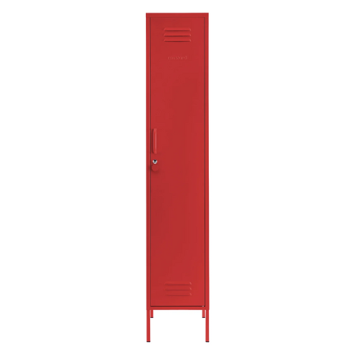 Red locker on a white background